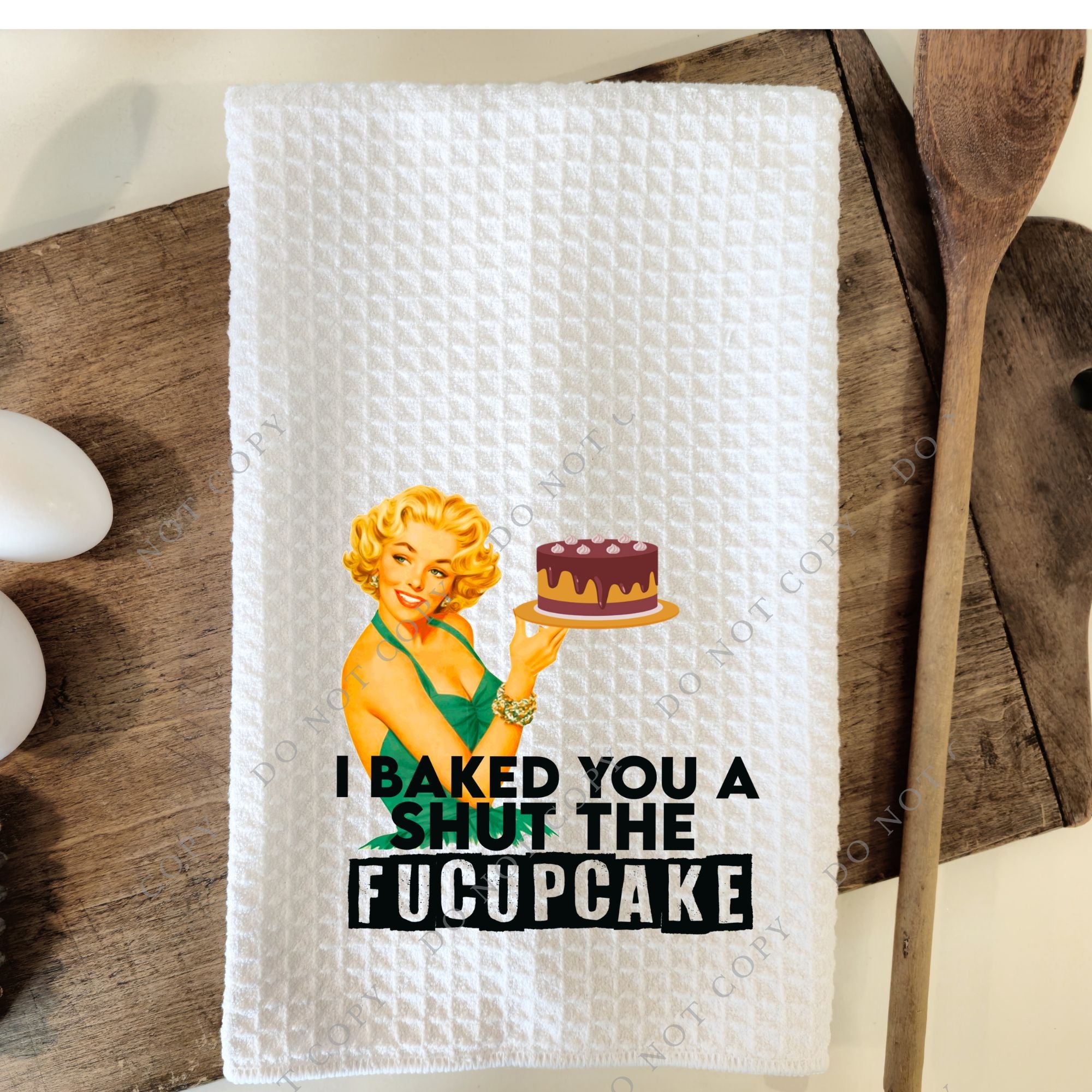 Shut the Fucupcake Tea Towel