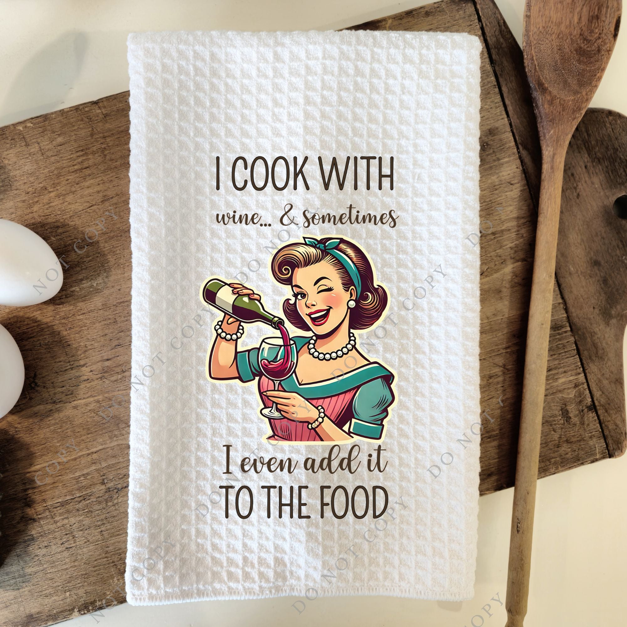 Cook with Wine Tea Towel