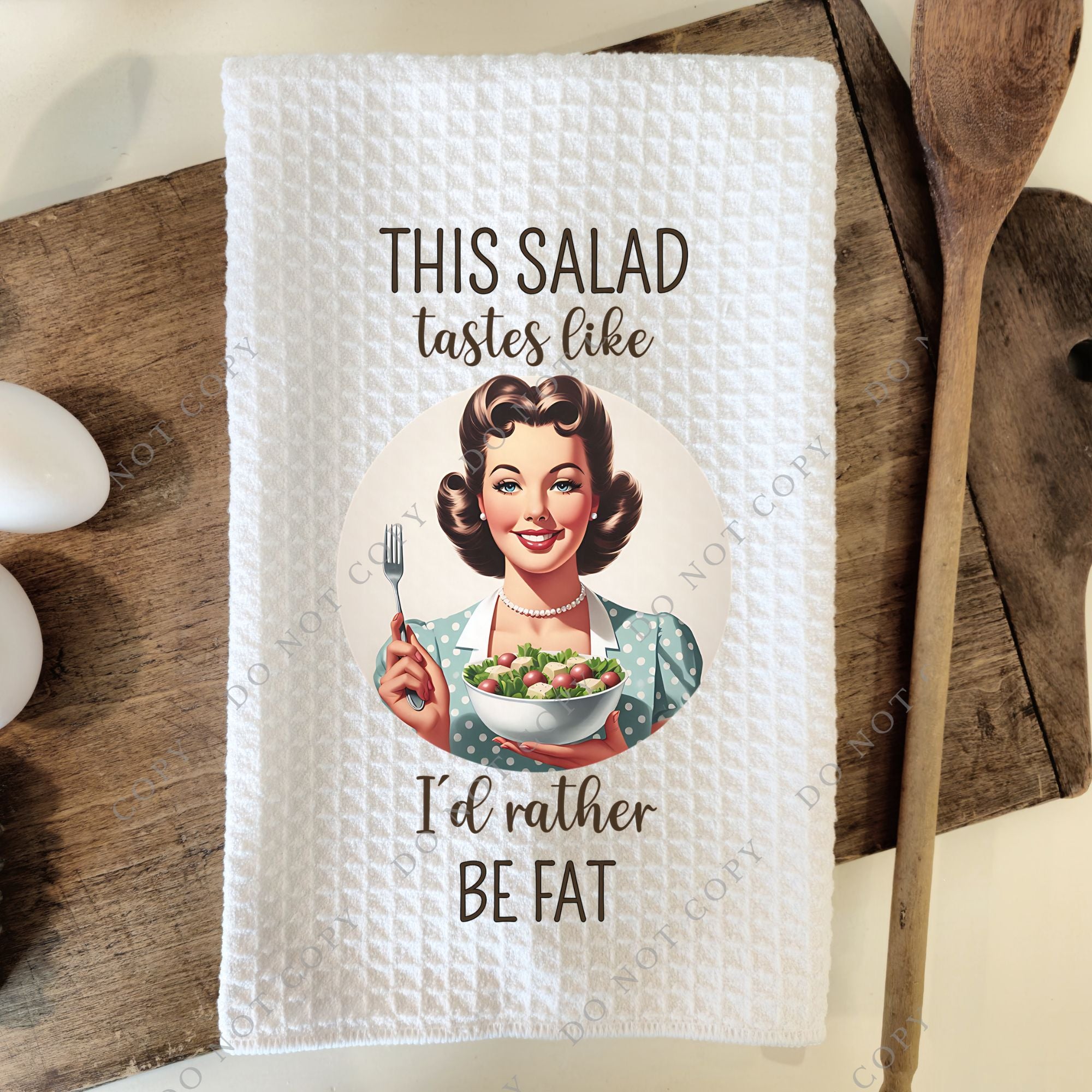 I'd rather be fat Tea Towel