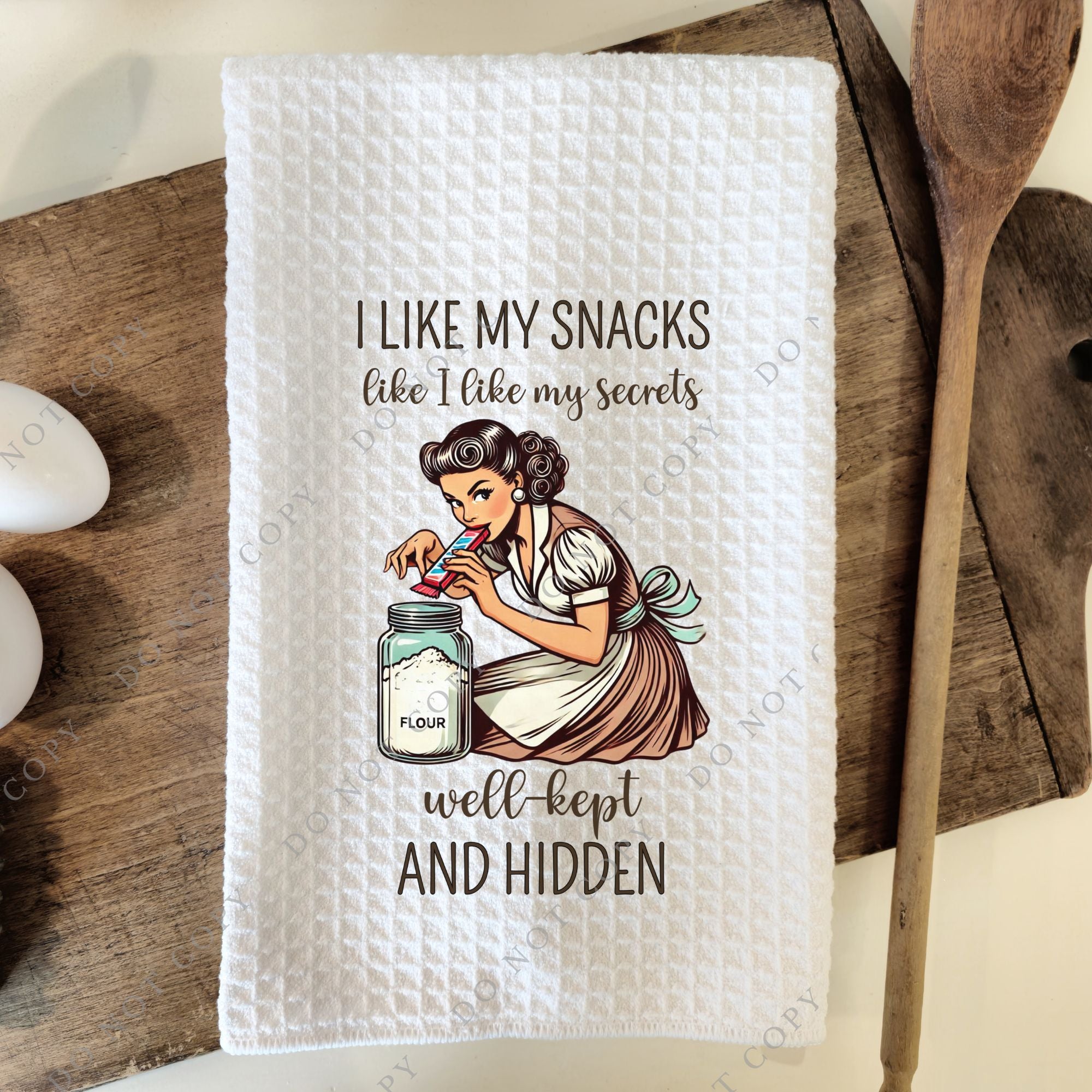 I like my snacks Tea towel